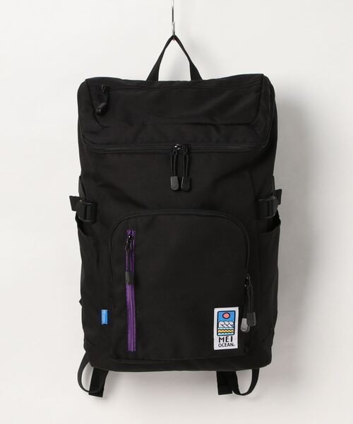 zucchero（ズッケロ）の「MEI OCEAN/メイオーシャン BIGポケット ボックス型リュック スクエアリュック（バックパック/リュック・メンズ・ブラック×ブルー/ブラック×グリーン/ブラック×パープル/ブラック×ブラック・FREE）」の3枚目の写真