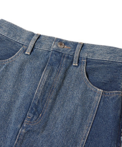 atmos pink（アトモスピンク）の「atmos pink フリンジデニムスカート（デニムスカート・レディース・インディゴブルー/ライトブルー・S/M）」の5枚目の写真