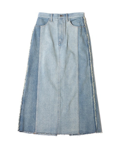 atmos pink（アトモスピンク）の「atmos pink フリンジデニムスカート（デニムスカート・レディース・インディゴブルー/ライトブルー・S/M）」の10枚目の写真