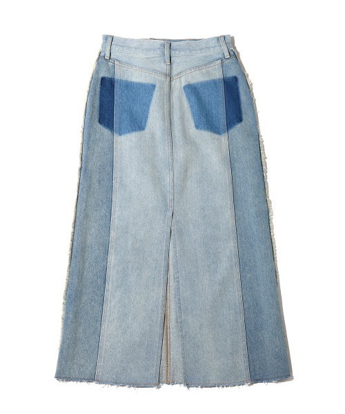 atmos pink（アトモスピンク）の「atmos pink フリンジデニムスカート（デニムスカート・レディース・インディゴブルー/ライトブルー・S/M）」の11枚目の写真