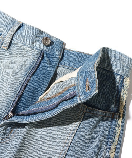 atmos pink（アトモスピンク）の「atmos pink フリンジデニムスカート（デニムスカート・レディース・インディゴブルー/ライトブルー・S/M）」の13枚目の写真