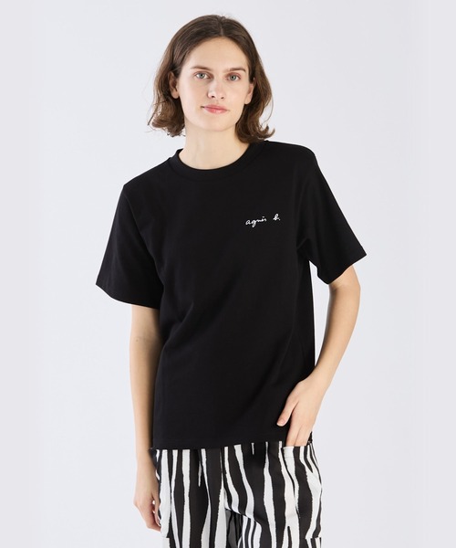 agnes b.(アニエスベー)の「ミニロゴ コットン 半袖 Tシャツ "Christof"(Tシャツ/カットソー・レディース・ブラック・2/3/1)」の6枚目の写真