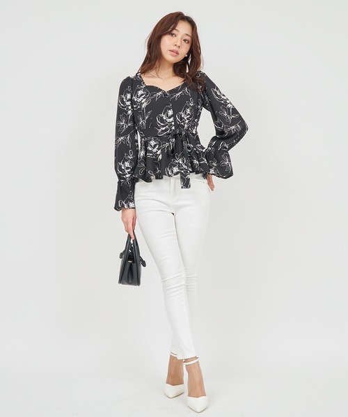 ROYAL PARTY（ロイヤルパーティー）の「ウエストリボンペプラムブラウス（シャツ/ブラウス・レディース・その他/ドット/ピンク・FREE）」の22枚目の写真