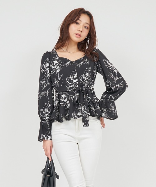 ROYAL PARTY（ロイヤルパーティー）の「ウエストリボンペプラムブラウス（シャツ/ブラウス・レディース・その他/ドット/ピンク・FREE）」の13枚目の写真