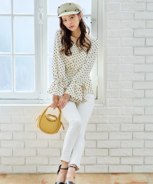 ROYAL PARTY（ロイヤルパーティー）の「ウエストリボンペプラムブラウス（シャツ/ブラウス・レディース・その他/ドット/ピンク・FREE）」の12枚目の写真