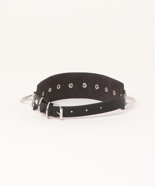 Revo.(レボ)の「チェーンリング フェイクレザー チョーカー ネックレス(ネックレス・レディース・ブラック・FREE)」の2枚目の写真