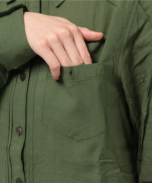 CIAOPANIC（チャオパニック）の「【Ciaopanic】　R/LiミリタリーSH（シャツ/ブラウス・レディース・カーキ・FREE）」の8枚目の写真