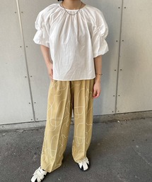 KBF | シャーリングパフスリーブブラウス(シャツ/ブラウス)