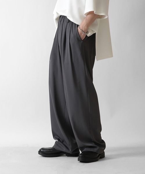 Confirm（コンファーム）の「【セットアップ対応】新色追加 ドレープとろみ リラックスイージー ワイドテーパードパンツ【Confirm】（その他パンツ・メンズ・ブラック/チャコールグレー/ミント/グレー系その他/ネイビー/ブラウン/グレー・L/M/XL）」の18枚目の写真
