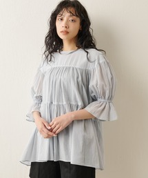Whim Gazette | コットンシフォンギャザーブラウス(シャツ/ブラウス)