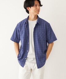 SHIPS Colors: ドライタッチ チェック 半袖シャツ