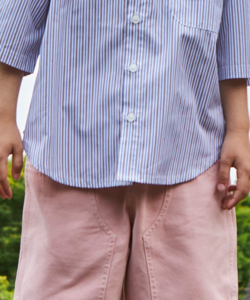 PAIRMANON STREET（ペアマノンストリート）の「【PAIRMANON STREET】マルチストライプ半袖シャツ（シャツ/ブラウス・キッズ・ブルー/レッド/ブラック/スカイブルー/ピンク・110/150/100/140/90/130/120）」の10枚目の写真