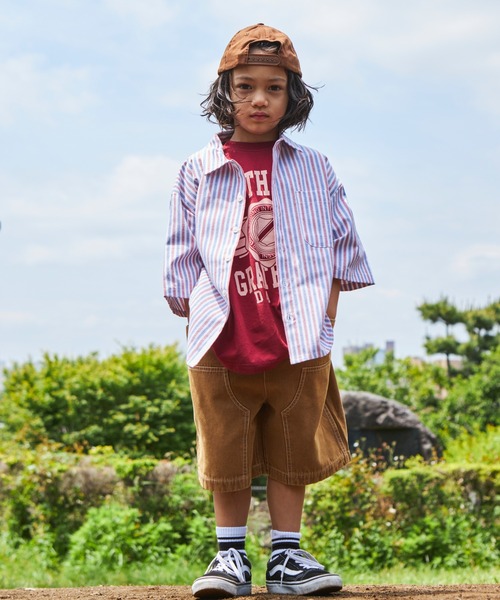 PAIRMANON STREET（ペアマノンストリート）の「【PAIRMANON STREET】マルチストライプ半袖シャツ（シャツ/ブラウス・キッズ・ブルー/レッド/ブラック/スカイブルー/ピンク・110/150/100/140/90/130/120）」の15枚目の写真