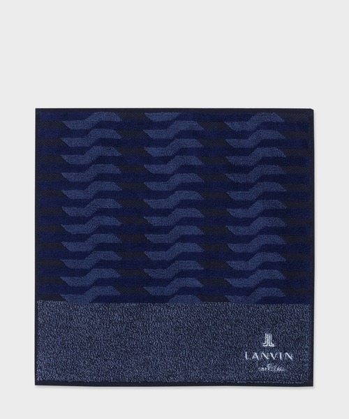 LANVIN en Bleu（ランバンオンブルー）の「グラフィック幾何学柄 ハンドタオル（ハンカチ/ハンドタオル・メンズ・ネイビー/サックスブルー/グレー・FREE）」の2枚目の写真