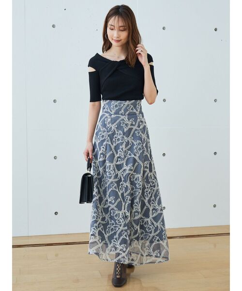 MERCURYDUO(マーキュリーデュオ)の「ツイステッドリブニット(ニット/セーター・レディース・パープル/オフホワイト/ブラック・FREE)」の12枚目の写真