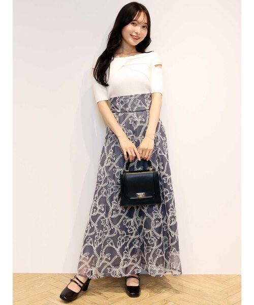 MERCURYDUO(マーキュリーデュオ)の「ツイステッドリブニット(ニット/セーター・レディース・パープル/オフホワイト/ブラック・FREE)」の20枚目の写真