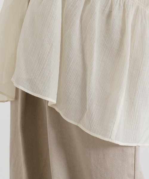 Kastane（カスタネ）の「シャーリングシアーブラウス（シャツ/ブラウス・レディース・ブラック/サックスブルー/アイボリー・FREE）」の17枚目の写真