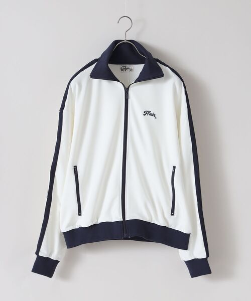 FFEIN(フェイン)の「【FFEIN/フェイン】オーバーサイズワンポイントトラックジャケット / ブロークコア スポーティ(ジャージ・メンズ・オフホワイト/ブラック/ブラウン/カーキ/ターコイズブルー/オレンジ/ホワイト/ベージュ・MEDIUM/LARGE/X-LARGE/SMALL)」の12枚目の写真