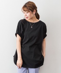 atONE 2WAYゴムギャザースリーブカットソー