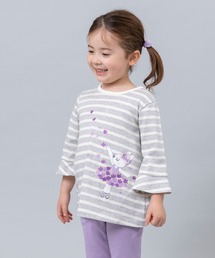 KP | 日本製/ボーダー7分袖Tシャツ(100～130cm)(Tシャツ/カットソー)