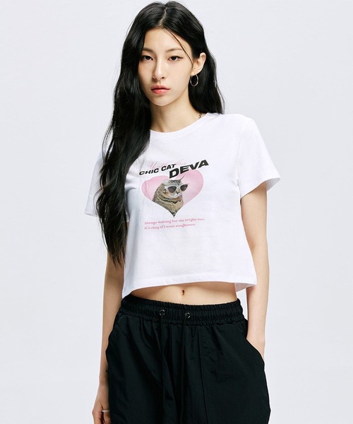 ALAND(エーランド)の「YOUTHKREW/DEVAハートT 2970877(Tシャツ/カットソー・レディース・ホワイト/ブラック/ブルー・FREE)」の5枚目の写真