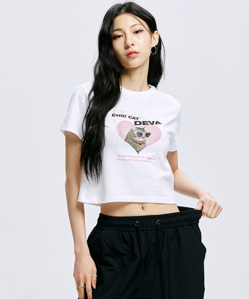 ALAND(エーランド)の「YOUTHKREW/DEVAハートT 2970877(Tシャツ/カットソー・レディース・ホワイト/ブラック/ブルー・FREE)」の13枚目の写真