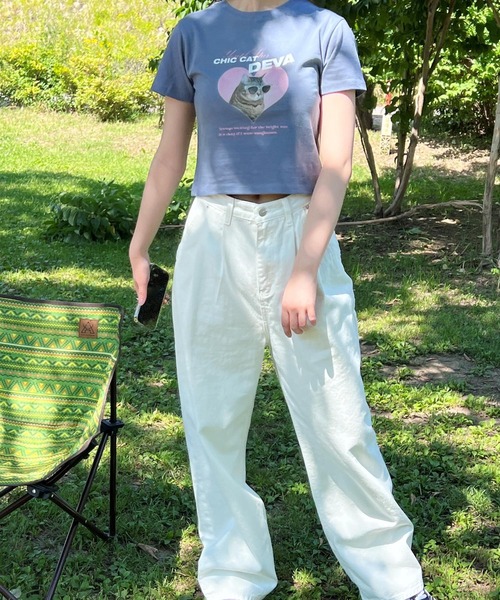 ALAND(エーランド)の「YOUTHKREW/DEVAハートT 2970877(Tシャツ/カットソー・レディース・ホワイト/ブラック/ブルー・FREE)」の9枚目の写真