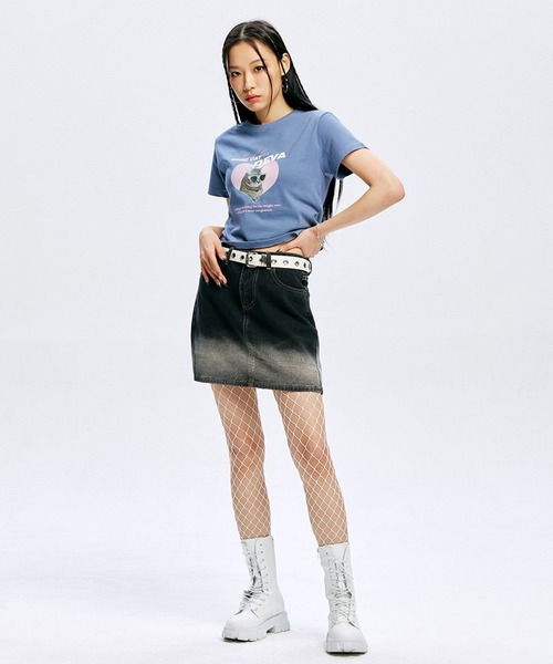ALAND(エーランド)の「YOUTHKREW/DEVAハートT 2970877(Tシャツ/カットソー・レディース・ホワイト/ブラック/ブルー・FREE)」の15枚目の写真