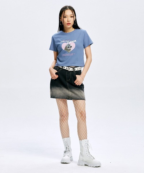 ALAND(エーランド)の「YOUTHKREW/DEVAハートT 2970877(Tシャツ/カットソー・レディース・ホワイト/ブラック/ブルー・FREE)」の18枚目の写真