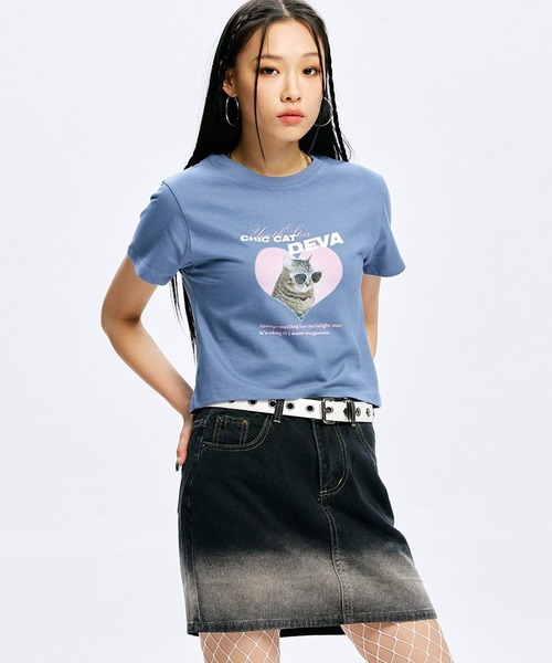 ALAND(エーランド)の「YOUTHKREW/DEVAハートT 2970877(Tシャツ/カットソー・レディース・ホワイト/ブラック/ブルー・FREE)」の12枚目の写真
