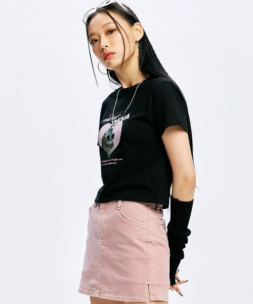 ALAND(エーランド)の「YOUTHKREW/DEVAハートT 2970877(Tシャツ/カットソー・レディース・ホワイト/ブラック/ブルー・FREE)」の7枚目の写真