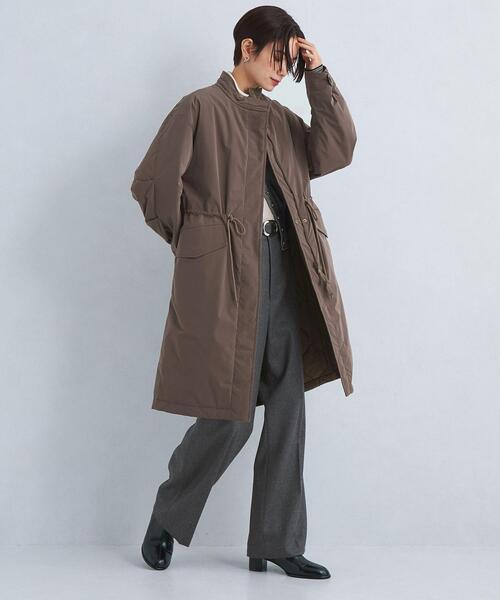 green label relaxing（グリーンレーベルリラクシング）の「［size SHORT/TALLあり］2WAY パデッド モッズ コート -ウォッシャブル・撥水-（モッズコート・レディース・モカ/オフホワイト/ブラック・36/38/SHORT/TALL）」の8枚目の写真