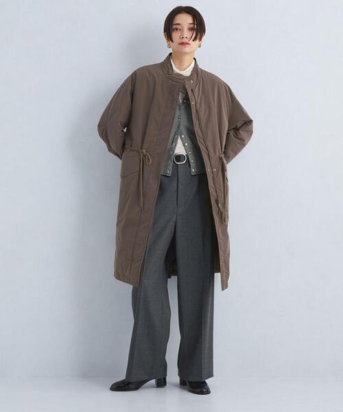 green label relaxing（グリーンレーベルリラクシング）の「［size SHORT/TALLあり］2WAY パデッド モッズ コート -ウォッシャブル・撥水-（モッズコート・レディース・モカ/オフホワイト/ブラック・36/38/SHORT/TALL）」の9枚目の写真