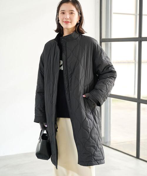 green label relaxing（グリーンレーベルリラクシング）の「［size SHORT/TALLあり］2WAY パデッド モッズ コート -ウォッシャブル・撥水-（モッズコート・レディース・モカ/オフホワイト/ブラック・36/38/SHORT/TALL）」の11枚目の写真