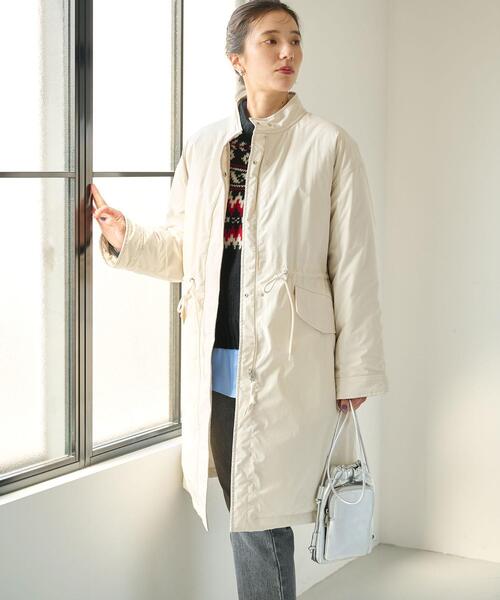 green label relaxing（グリーンレーベルリラクシング）の「［size SHORT/TALLあり］2WAY パデッド モッズ コート -ウォッシャブル・撥水-（モッズコート・レディース・モカ/オフホワイト/ブラック・36/38/SHORT/TALL）」の15枚目の写真