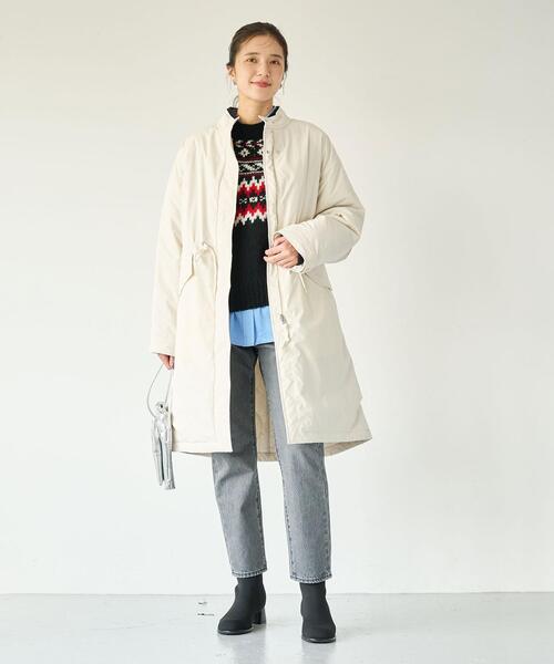 green label relaxing（グリーンレーベルリラクシング）の「［size SHORT/TALLあり］2WAY パデッド モッズ コート -ウォッシャブル・撥水-（モッズコート・レディース・モカ/オフホワイト/ブラック・36/38/SHORT/TALL）」の17枚目の写真