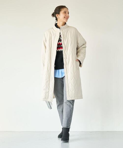 green label relaxing（グリーンレーベルリラクシング）の「［size SHORT/TALLあり］2WAY パデッド モッズ コート -ウォッシャブル・撥水-（モッズコート・レディース・モカ/オフホワイト/ブラック・36/38/SHORT/TALL）」の18枚目の写真