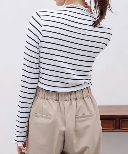 Chez toi（シェトワ）の「メロー長袖T（Tシャツ/カットソー・レディース・オフホワイト/アイボリー/ブルー/ブラック・FREE）」の8枚目の写真