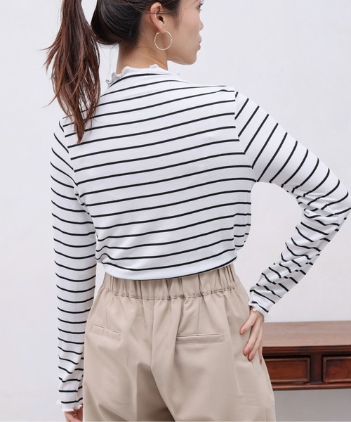 Chez toi（シェトワ）の「メロー長袖T（Tシャツ/カットソー・レディース・オフホワイト/アイボリー/ブルー/ブラック・FREE）」の9枚目の写真