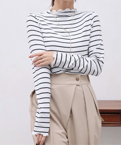 Chez toi（シェトワ）の「メロー長袖T（Tシャツ/カットソー・レディース・オフホワイト/アイボリー/ブルー/ブラック・FREE）」の11枚目の写真