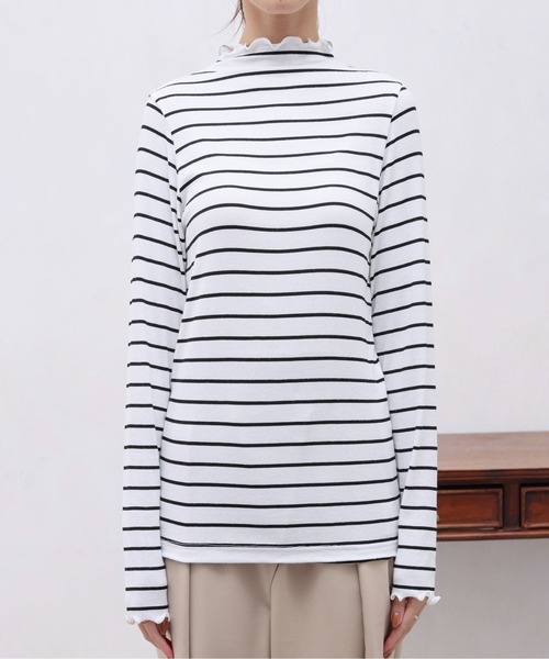 Chez toi（シェトワ）の「メロー長袖T（Tシャツ/カットソー・レディース・オフホワイト/アイボリー/ブルー/ブラック・FREE）」の12枚目の写真