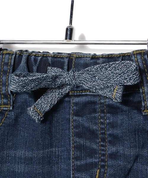 CIAOPANIC TYPY（チャオパニックティピー）の「KIDS デニムイージーショートパンツ（デニムパンツ・キッズ・インディゴブルー/ホワイト・105/125/115/135/95）」の4枚目の写真