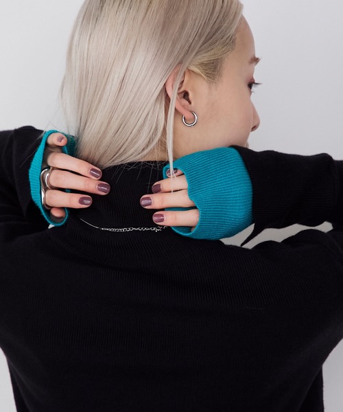 forksy.（フォルクシー）の「【forksy.】<エブリデイシリーズ>配色レイヤードニットタートルネックプルオーバー / 吸湿発熱（ニット/セーター・レディース・ブラック/ホワイト/グレー/チャコール/グレー系その他/ホワイト×ブラック/アイボリー/オフホワイト/グレー系/ブラック系・FREE）」の19枚目の写真