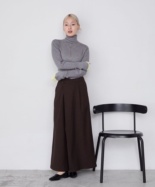 forksy.】【吸湿発熱】エブリデイ配色レイヤードニット