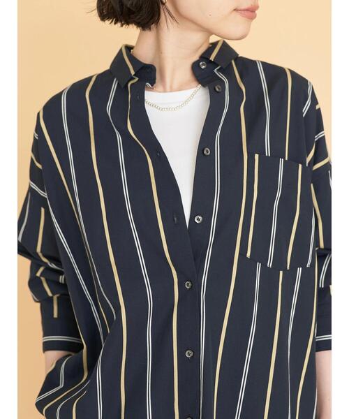 AMERICAN HOLIC(アメリカンホリック)の「ドビーストライプシャツチュニック(チュニック・レディース・ホワイト系その他6/ブラウン系その他4/ネイビー系2・M/L)」の18枚目の写真