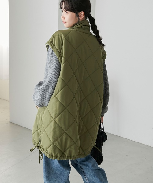 forksy.（フォルクシー）の「【forksy.】マルチウェイ中綿リバーシブルダイヤキルティングミドルコート（ブルゾン・レディース・カーキ/アイボリー/ブラック・FREE）」の13枚目の写真