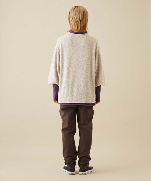 CUBE SUGAR（キューブシュガー）の「ヤクフィールニット配色レイヤードプルオーバー（ニット/セーター・レディース・ブルー/レッド/ベージュ・M）」の7枚目の写真