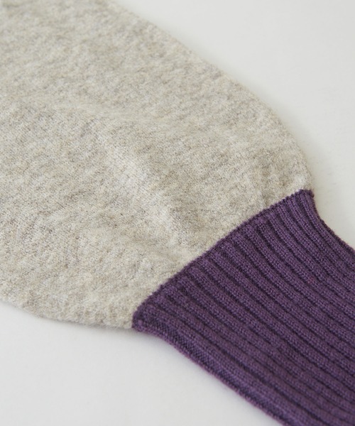 CUBE SUGAR（キューブシュガー）の「ヤクフィールニット配色レイヤードプルオーバー（ニット/セーター・レディース・ブルー/レッド/ベージュ・M）」の16枚目の写真