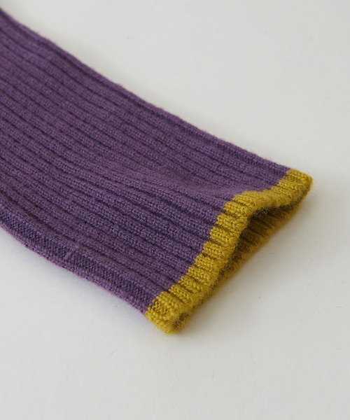 CUBE SUGAR（キューブシュガー）の「ヤクフィールニット配色レイヤードプルオーバー（ニット/セーター・レディース・ブルー/レッド/ベージュ・M）」の17枚目の写真