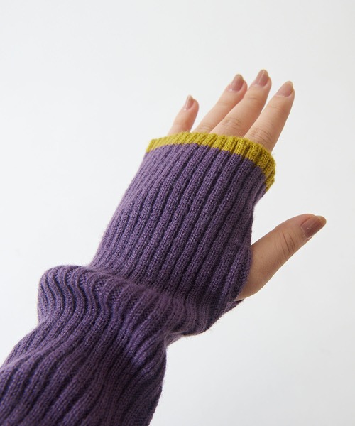 CUBE SUGAR（キューブシュガー）の「ヤクフィールニット配色レイヤードプルオーバー（ニット/セーター・レディース・ブルー/レッド/ベージュ・M）」の20枚目の写真